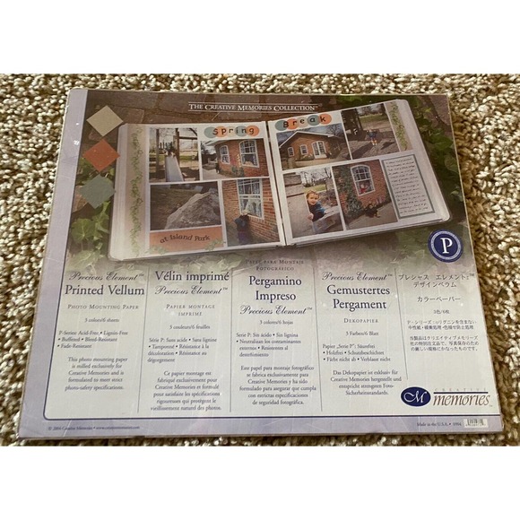 Creative Memories Printed Vellum Cardstock Photo Mounting Paper Pack NEW 10x12 - Picture 1 of 2